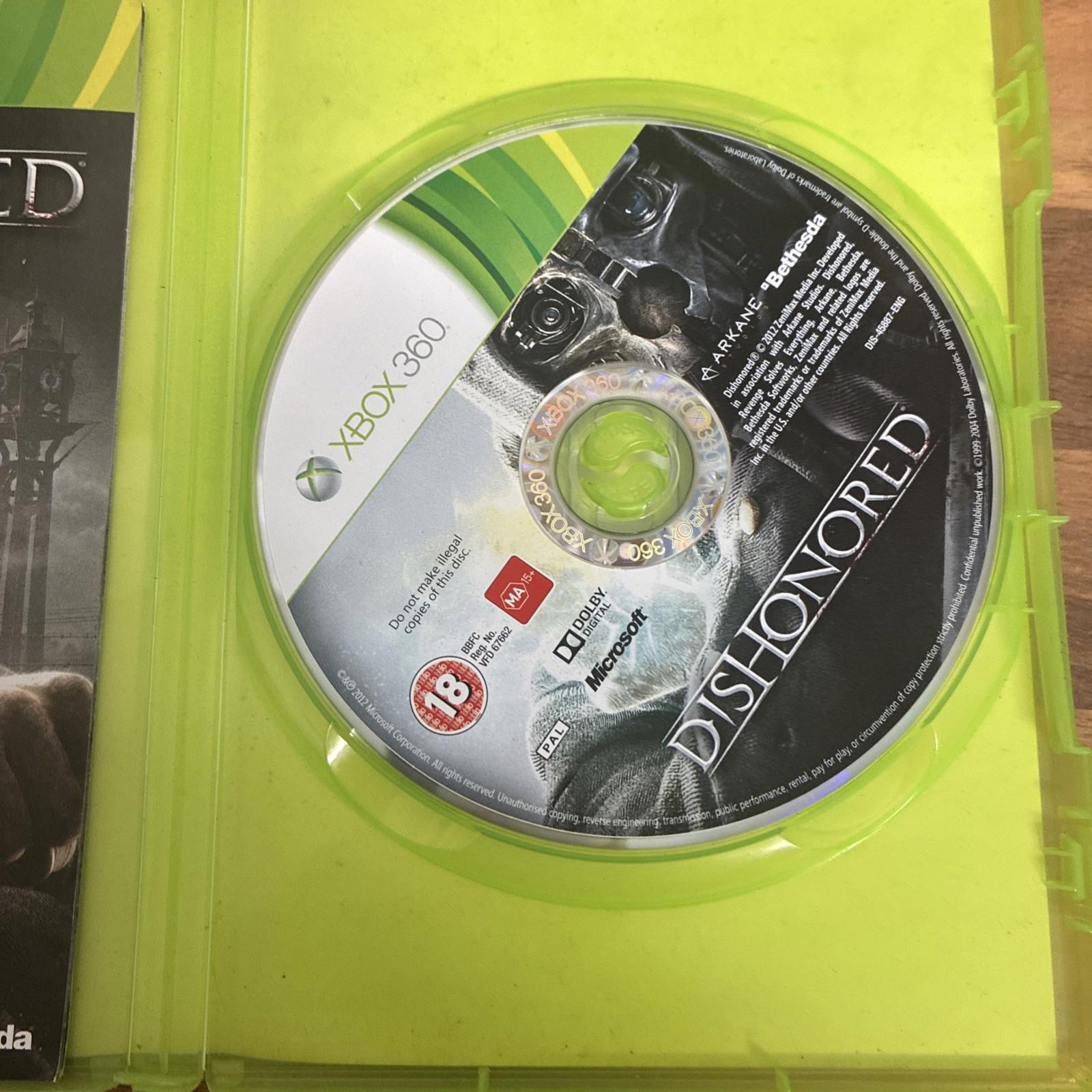Dishonored (Microsoft Xbox 360, 2012 PAL) with Manual